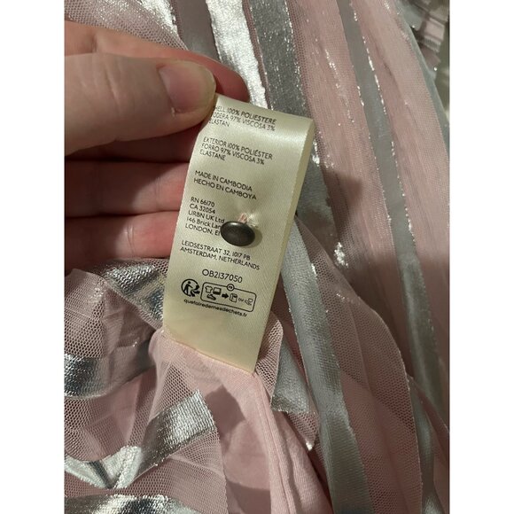 NWOT By Anthropologie Flutter-Sleeve Foil Pleated Top - Picture 8 of 9